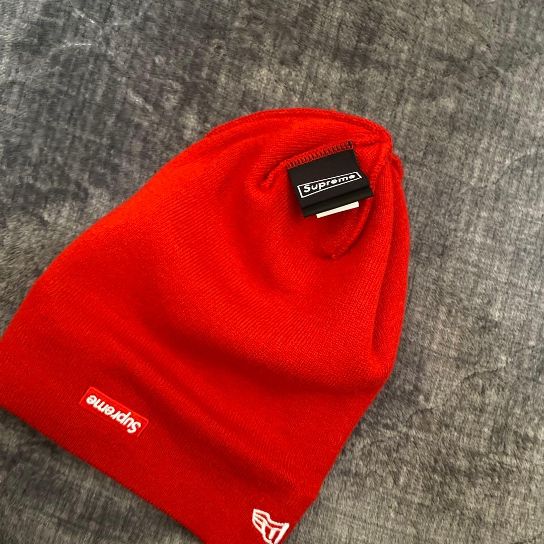 赤 ニット帽 $マーク Supreme