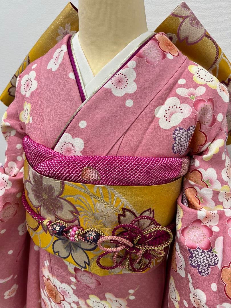 振り袖　フルセット　別誂長襦袢　金彩加工　刺繍入り　銀通し　成人式　840