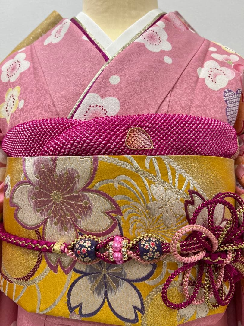 振り袖　フルセット　別誂長襦袢　金彩加工　刺繍入り　銀通し　成人式　840