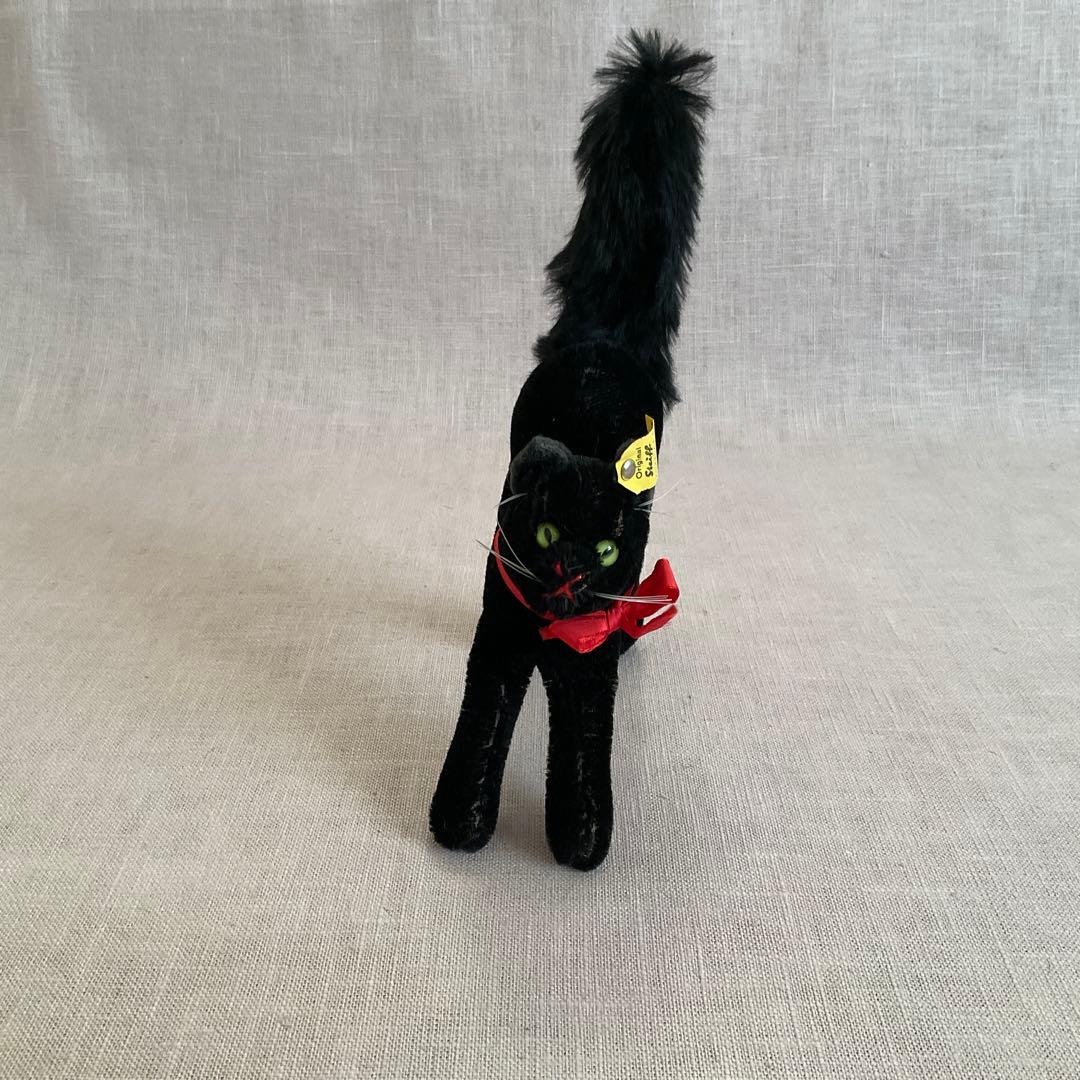 【ヴィンテージ】シュタイフ　ブラックキャット　14cm トムキャット　ぬいぐるみ