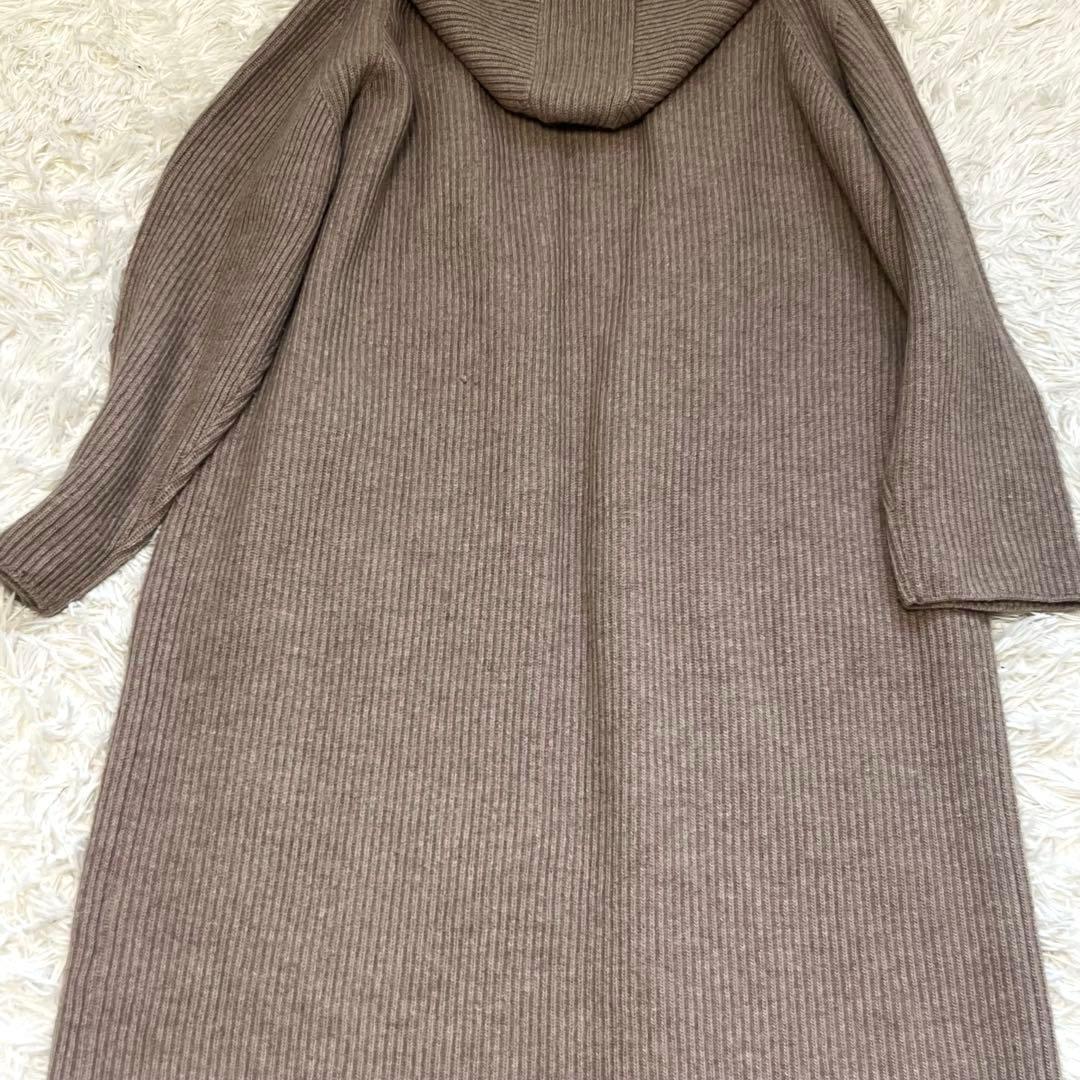 美品　カシミヤ100% ロングカーディガン　フード　ベージュ　M SCOSSA
