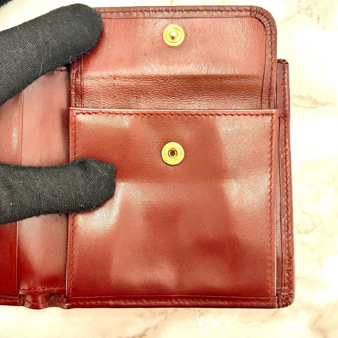 【美品】Cartier カルティエ マストライン 二つ折り財布 ボルドー