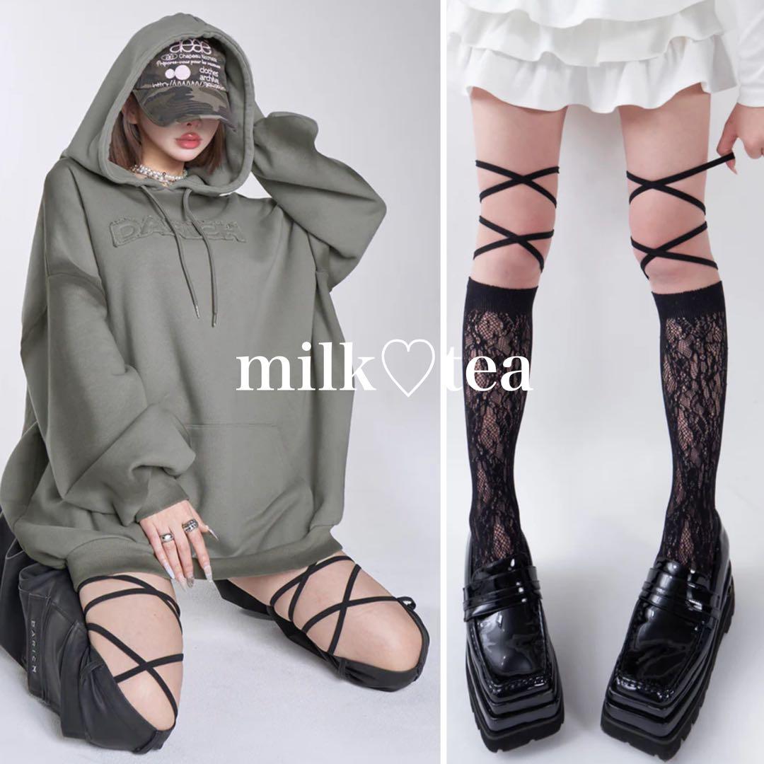 新品未開封 Darich ダーリッチ レースハイソックス 黒 ブラック F