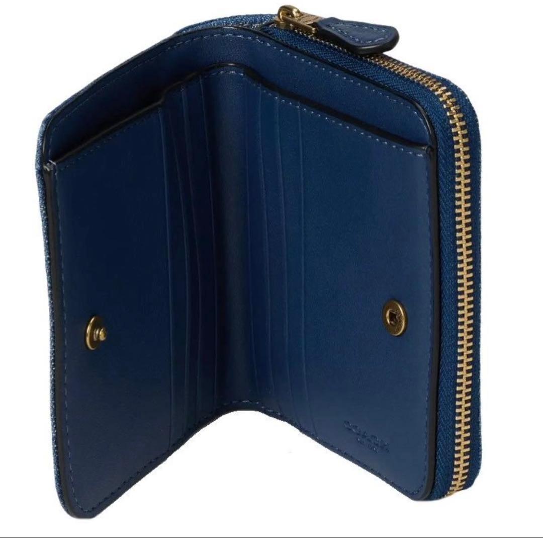 美品 COACH エッセンシャル デニム ビルフォールド ウォレット 2025年