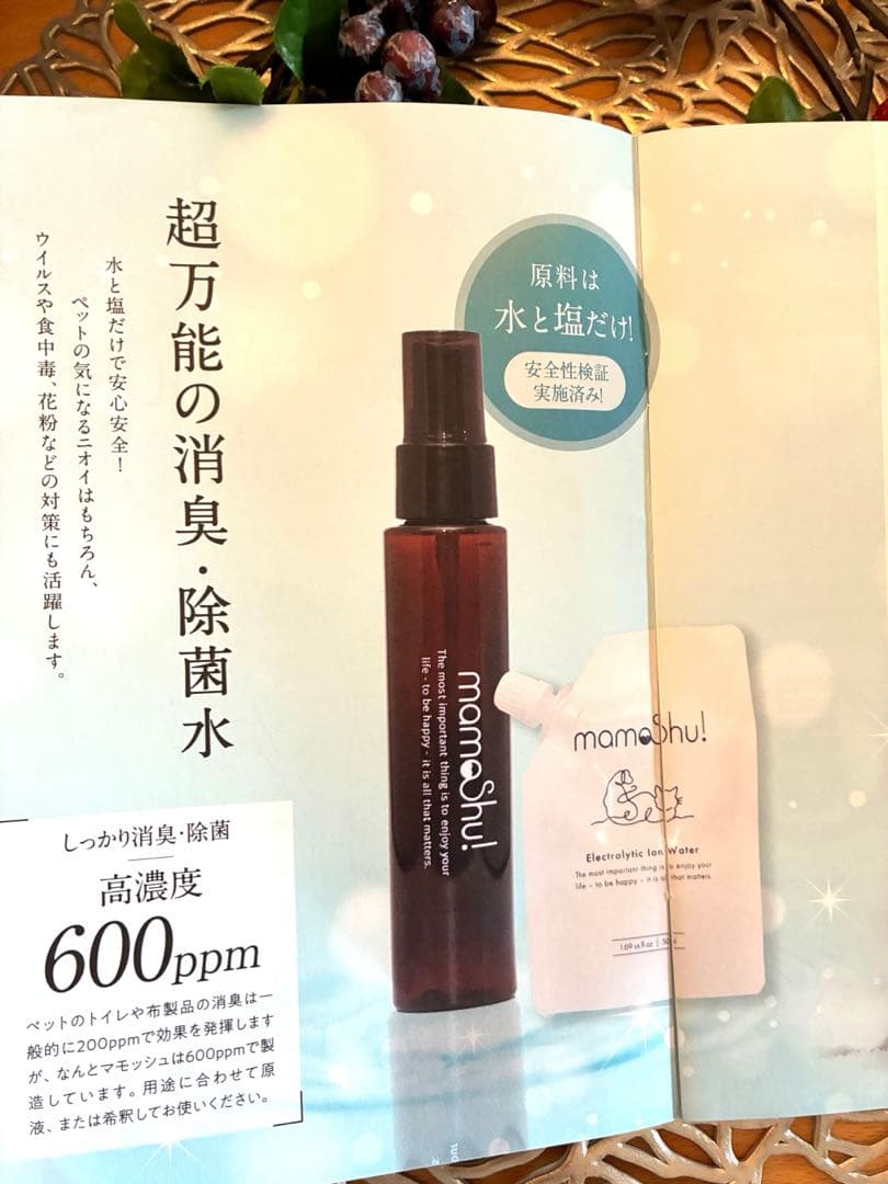 マモッシュ　電解イオン水ペット除菌消臭スプレー希釈タイプ50ml✖️2個ボトル付き