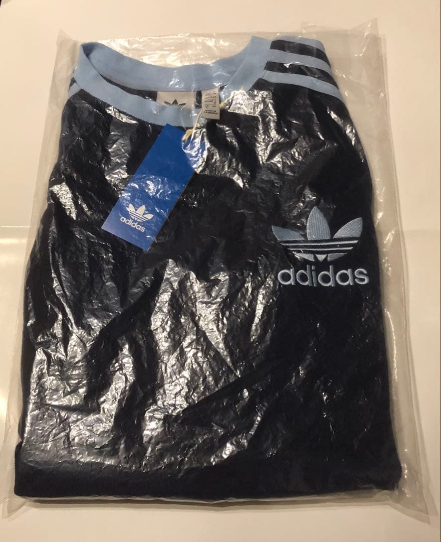 adidas アディダス テリー スリーストライプス 半袖Tシャツ パイル地 M