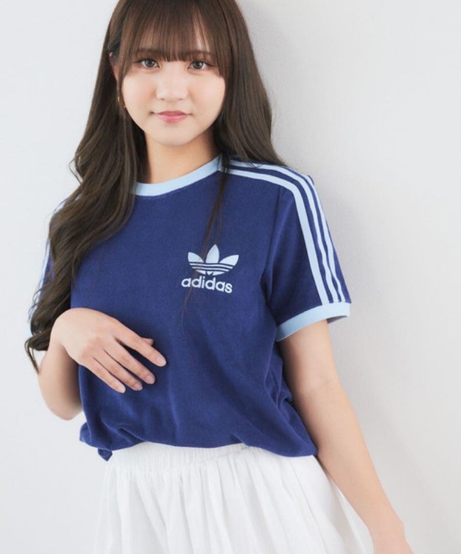 adidas アディダス テリー スリーストライプス 半袖Tシャツ パイル地 M