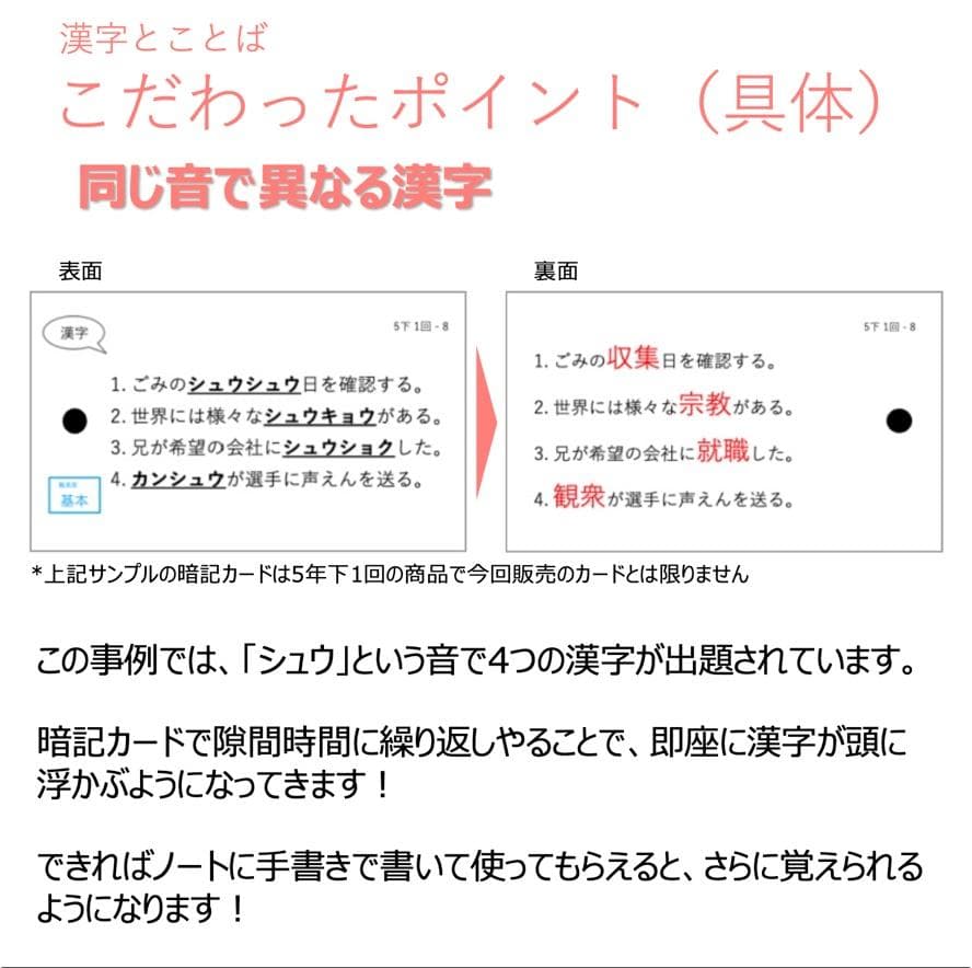 中学受験 暗記カード【5年上 理社国6-9回】 予習シリーズ 組み分け対策