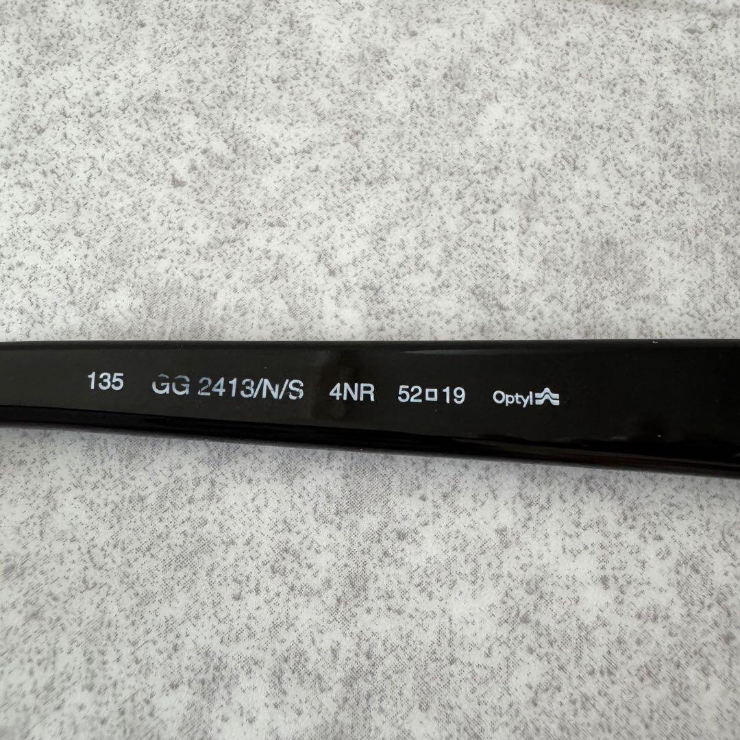 GUCCI　グッチ　サングラス　ロゴ　ブラウン　オーバル　GG2413