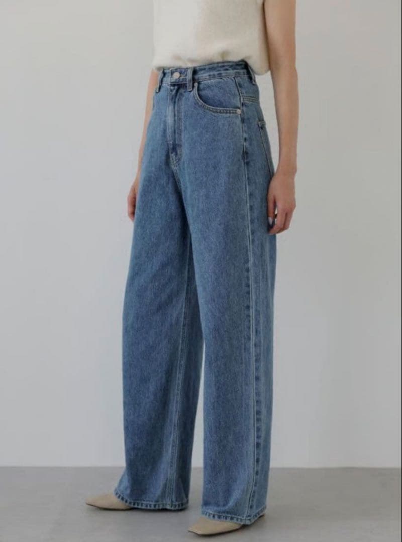 Na.e ナエ Wide Loose Jeans Charcoal sサイズ