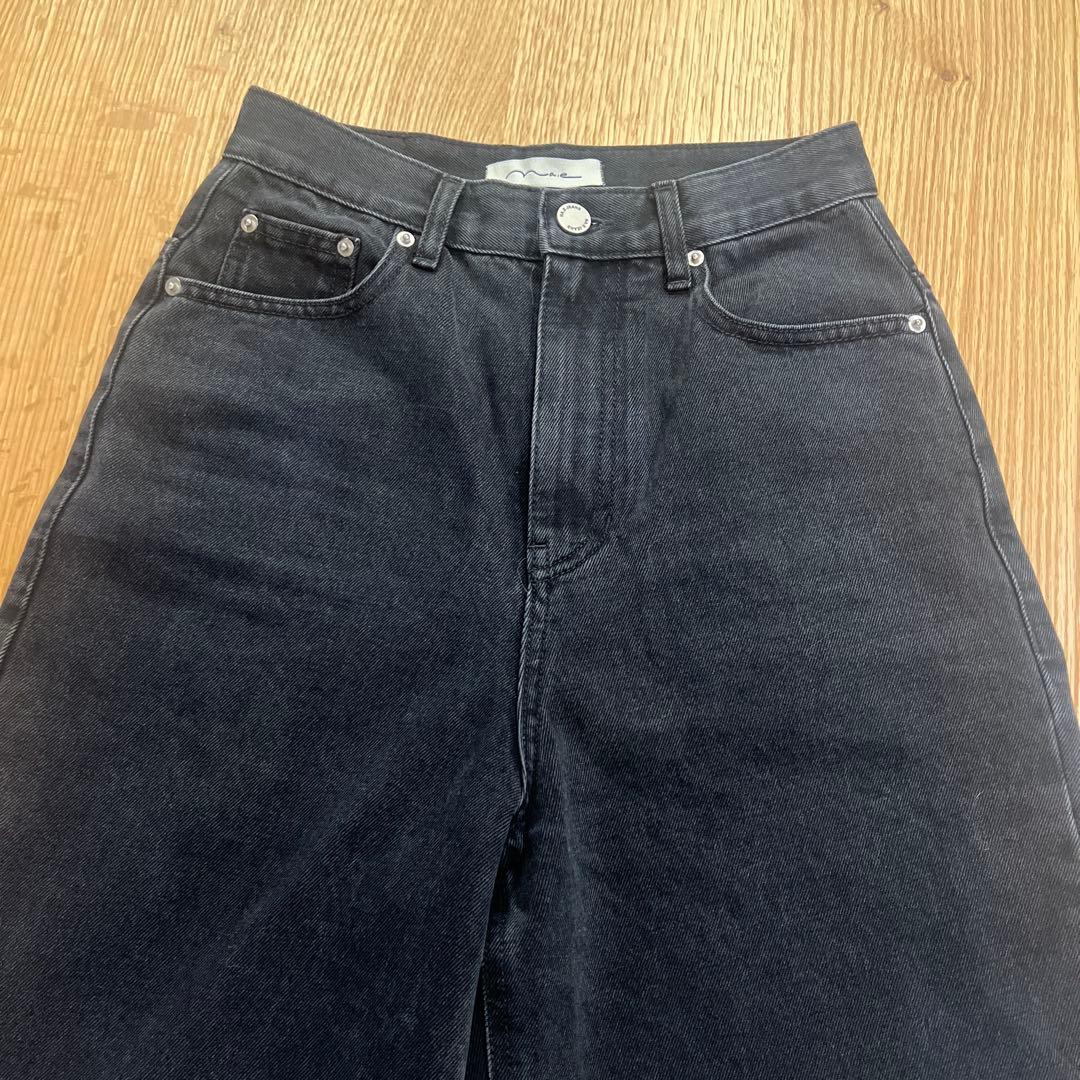 Na.e ナエ Wide Loose Jeans Charcoal sサイズ