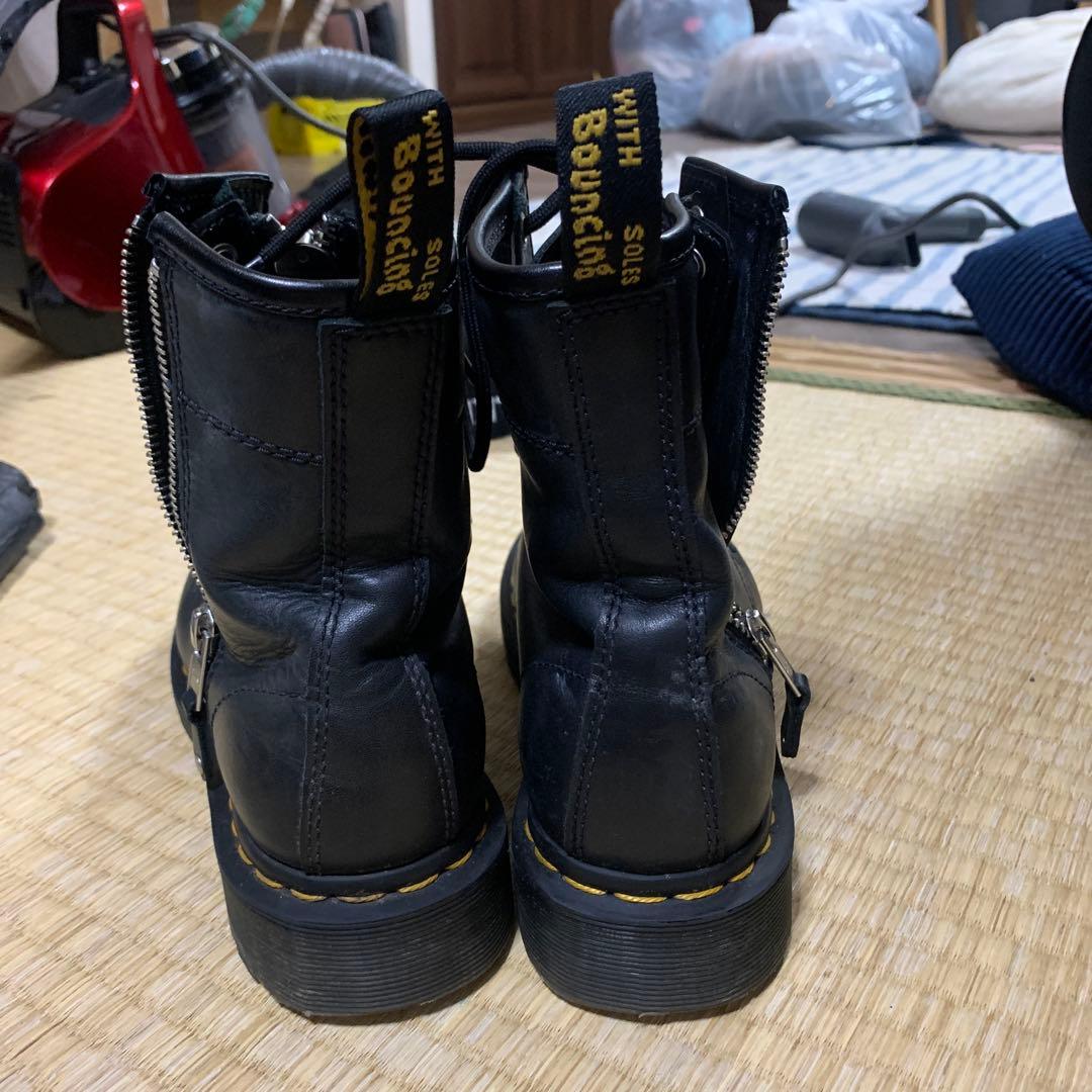 Dr.martinsブラックレザー ジッパーブーツ