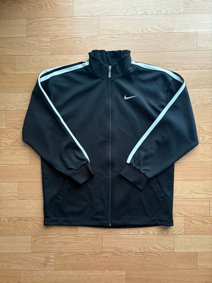 90s 銀タグ NIKE トラックジャケット 日本製 アームライン 刺繍ロゴ