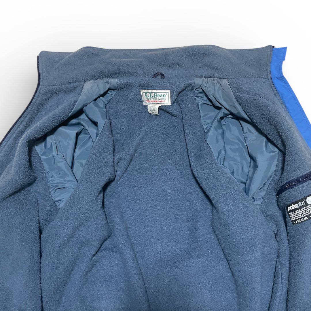 定番 80s USA製 L.L.Bean ウォームアップジャケット L 青
