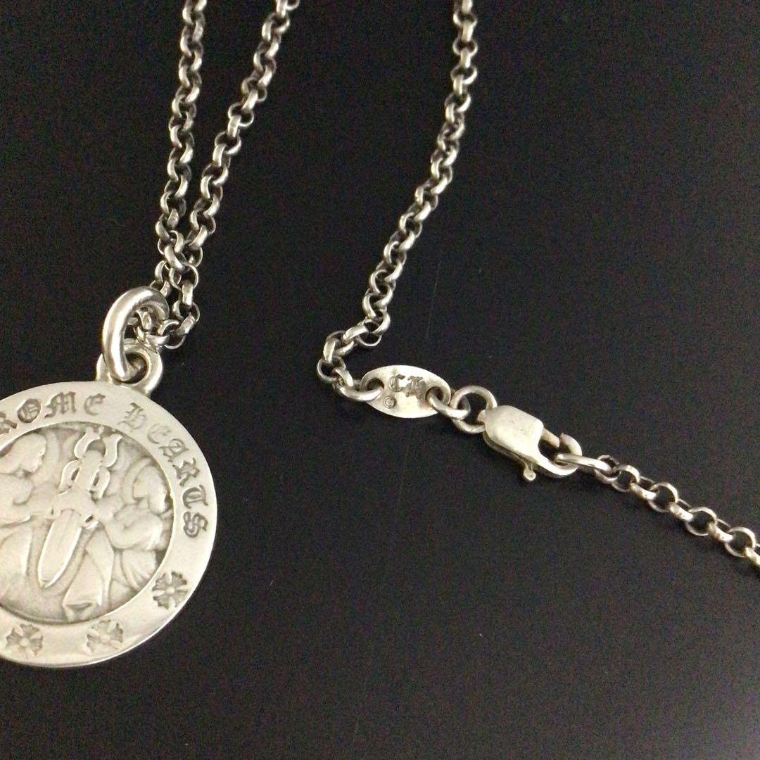 クロムハーツエンジェルメダルチャームV2 20インチロールチェーンセット