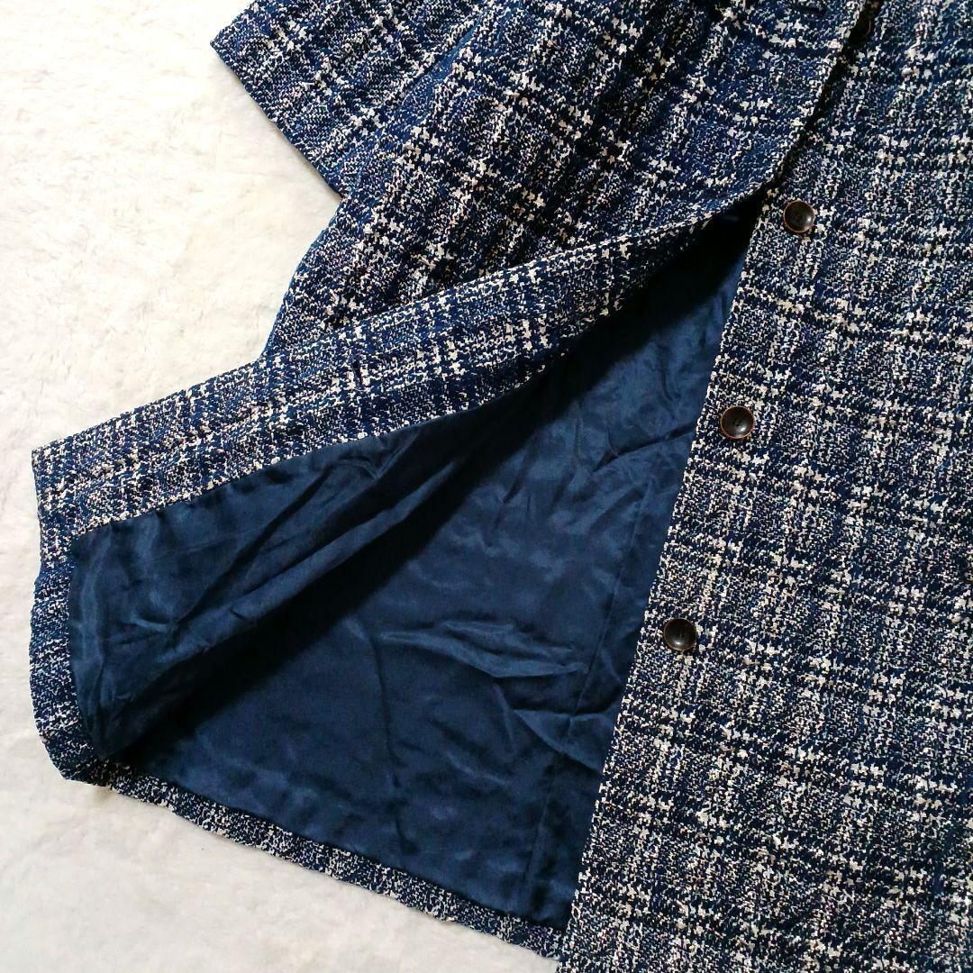 新品　定価14万円　オーバーレース　ラメフロッキングコート　ネイビー　2way