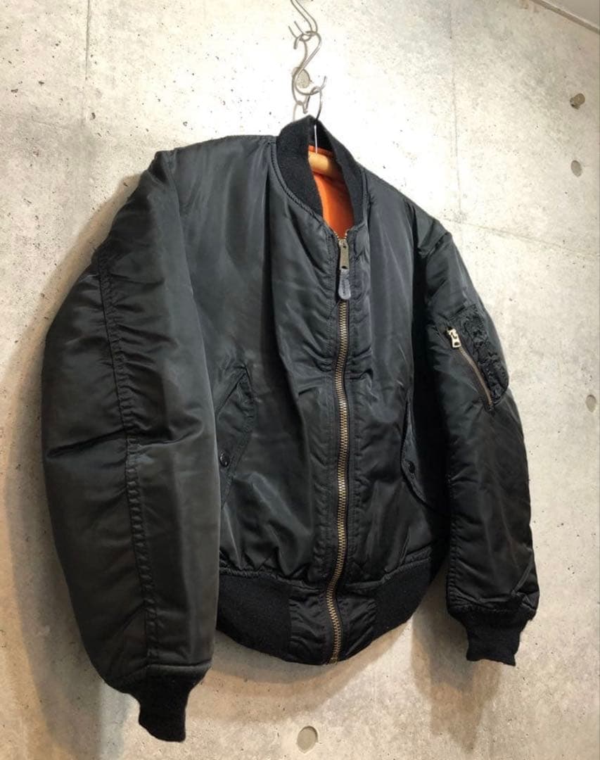 80s 90s USA製 ALPHA アルファ　MA−1 ブラック　M