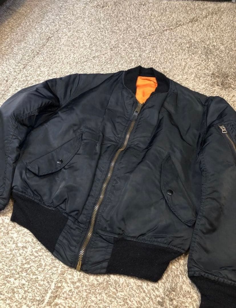80s 90s USA製 ALPHA アルファ　MA−1 ブラック　M