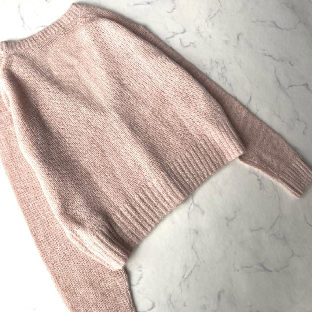 デミルクスビームス 24AW アルパカ ラメ Vネック カーディガン ピンク F