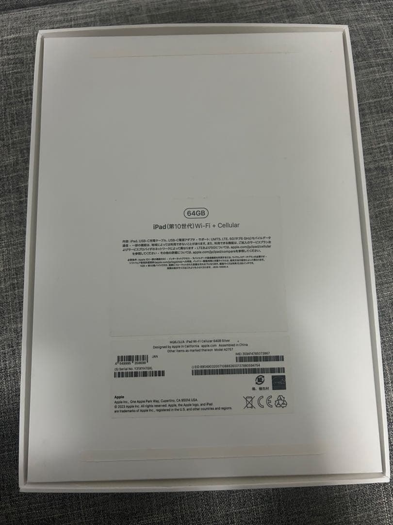 シルバー iPad 10世代10.9イン