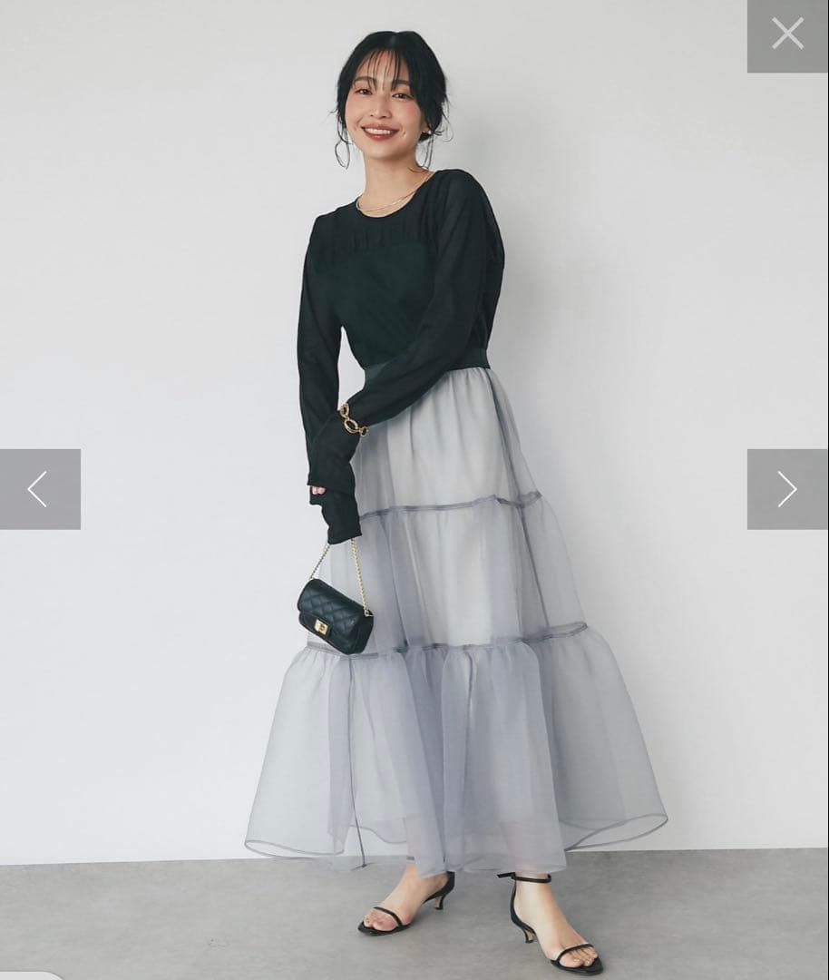 La Boutique BonBon シアーオーガンジーティアードスカート