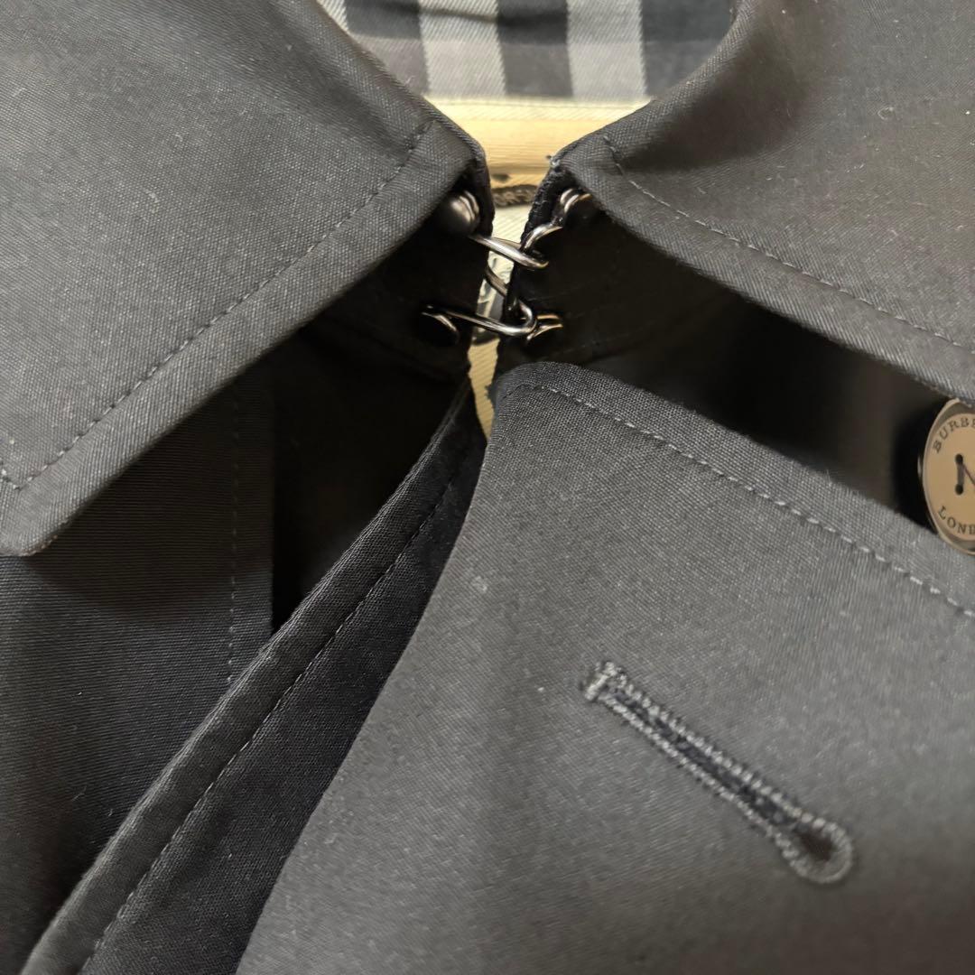 BURBERRY 黒 トレンチコート 50 L メガチェック 英国製 ベルト付