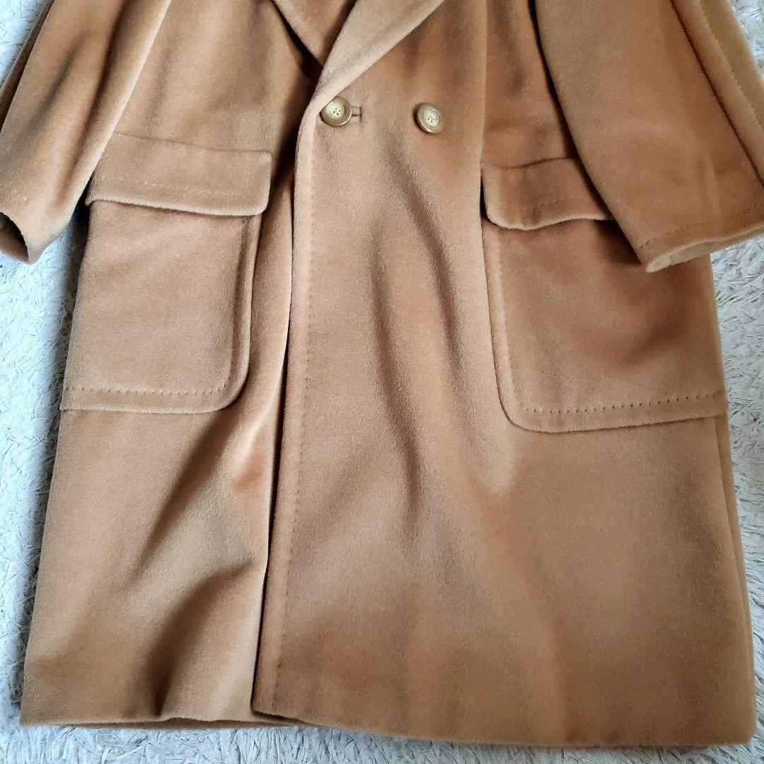 美品 Max Mara カシミヤ混 キャメル ロングコート 46 白タグ