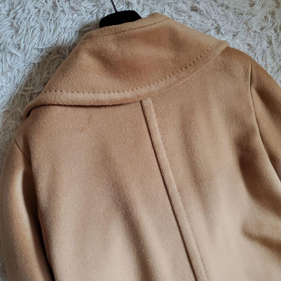 美品 Max Mara カシミヤ混 キャメル ロングコート 46 白タグ