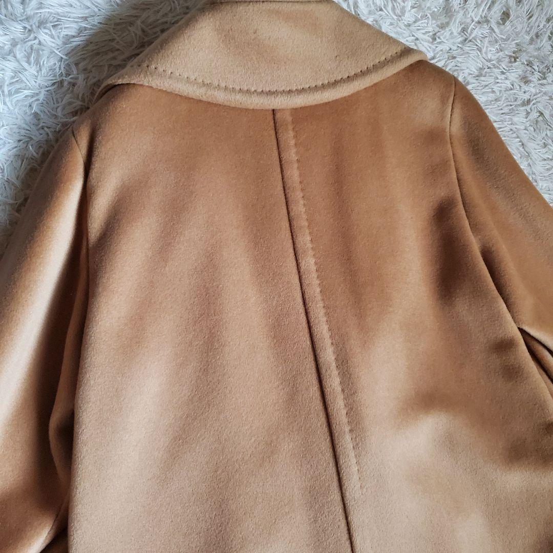 美品 Max Mara カシミヤ混 キャメル ロングコート 46 白タグ