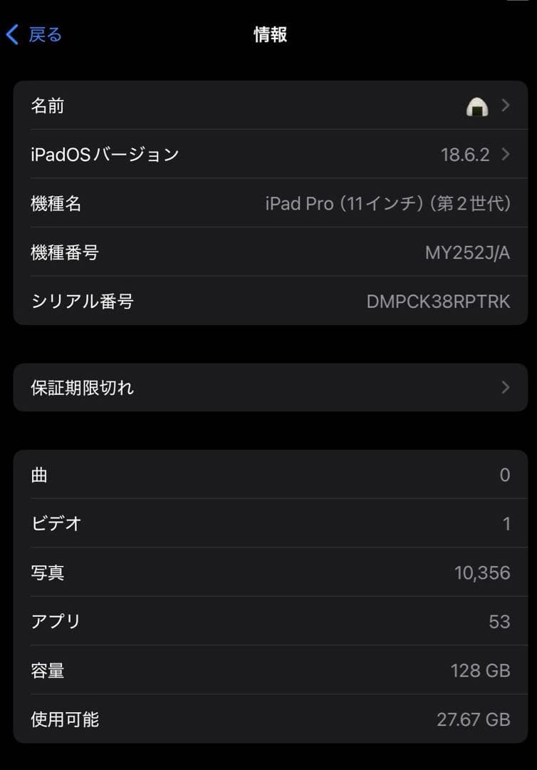 iPad Pro (第2世代) 11インチ