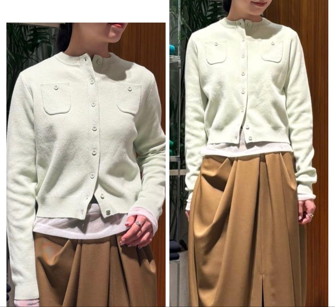CABaN キャバン コットン カシミヤ カーディガン ライトグリーン 極美品