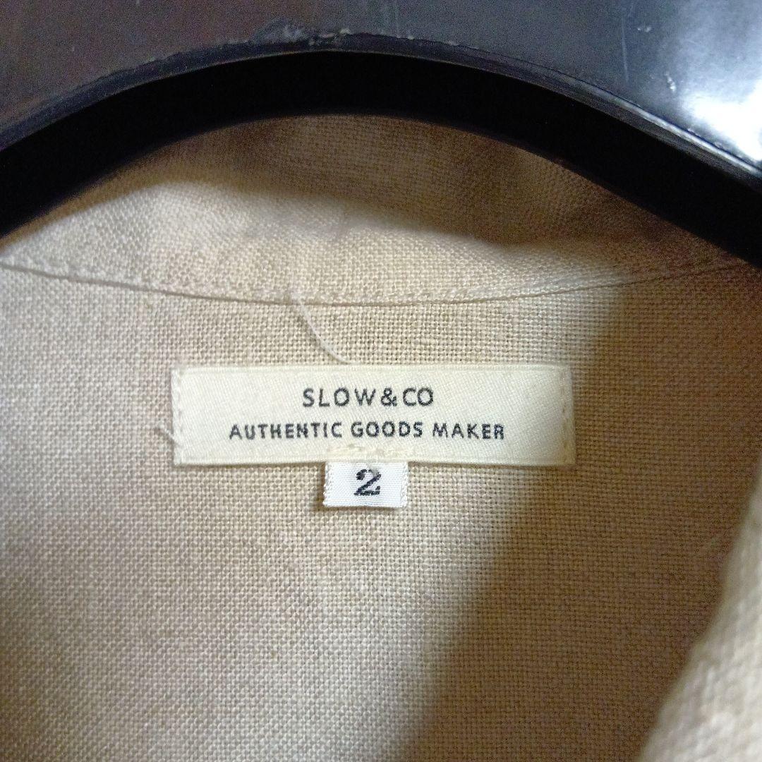 【未使用】SLOW&CO リネンジャケット サイズ2 ベージュ