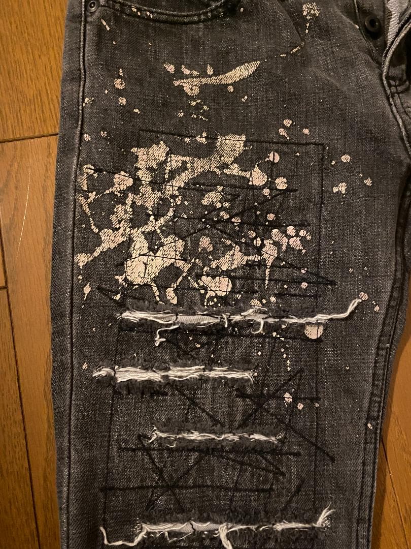 【レア・希少】ヒステリックス　ダメージ加工 ブーツカットデニム　グレー