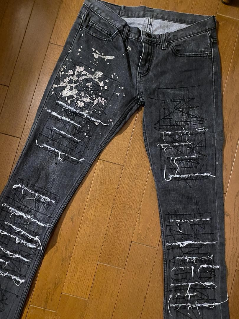 【レア・希少】ヒステリックス　ダメージ加工 ブーツカットデニム　グレー