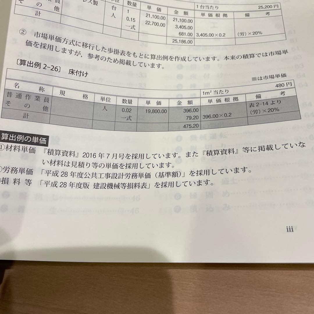 建築工事の積算など　積算３点セット