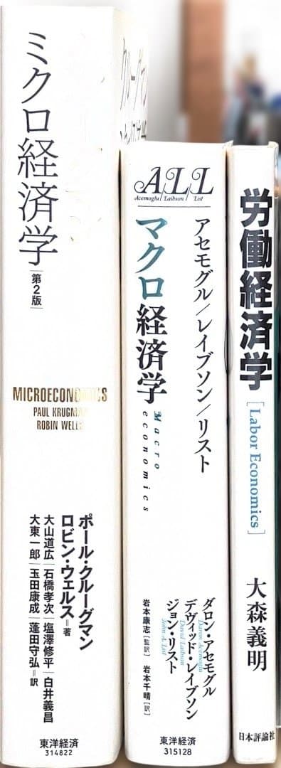 ミクロ経済学・マクロ経済学・労働経済学 3冊セット