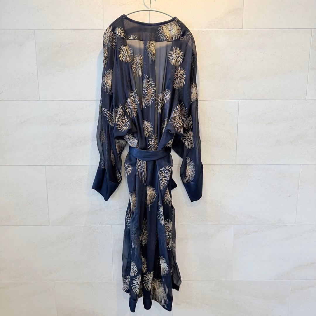 styling 花火刺繍ロングガウン ネイビー kei shirahata