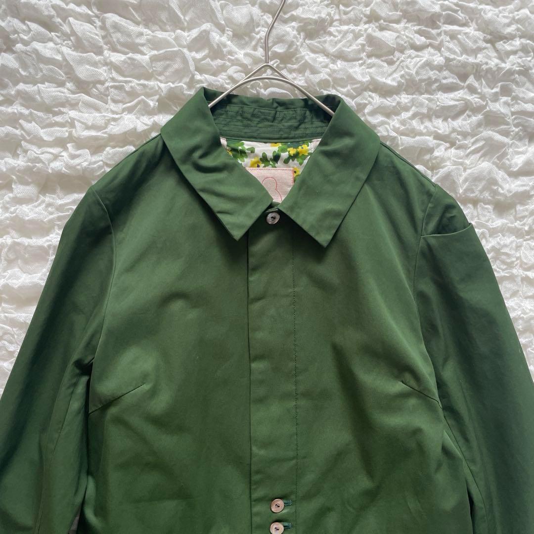 24SS【未使用・タグ付】パラスパレス　ギャバ素材 ステンカラーコート　グリーン