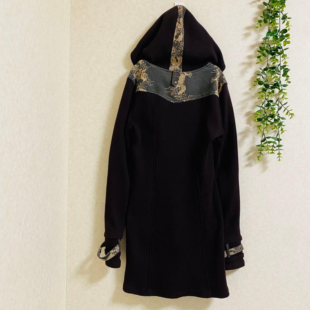 オッズクローチェ　ひざ丈ワンピース　F 切替デザイン　フロントジップ　ゴシック