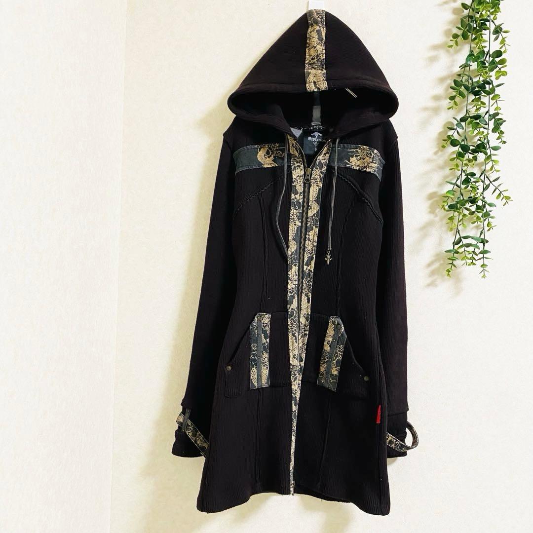 オッズクローチェ　ひざ丈ワンピース　F 切替デザイン　フロントジップ　ゴシック