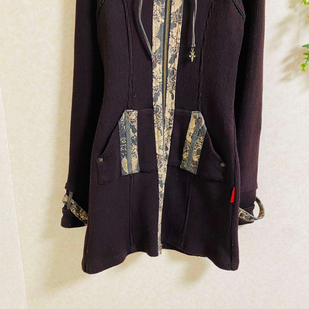 オッズクローチェ　ひざ丈ワンピース　F 切替デザイン　フロントジップ　ゴシック