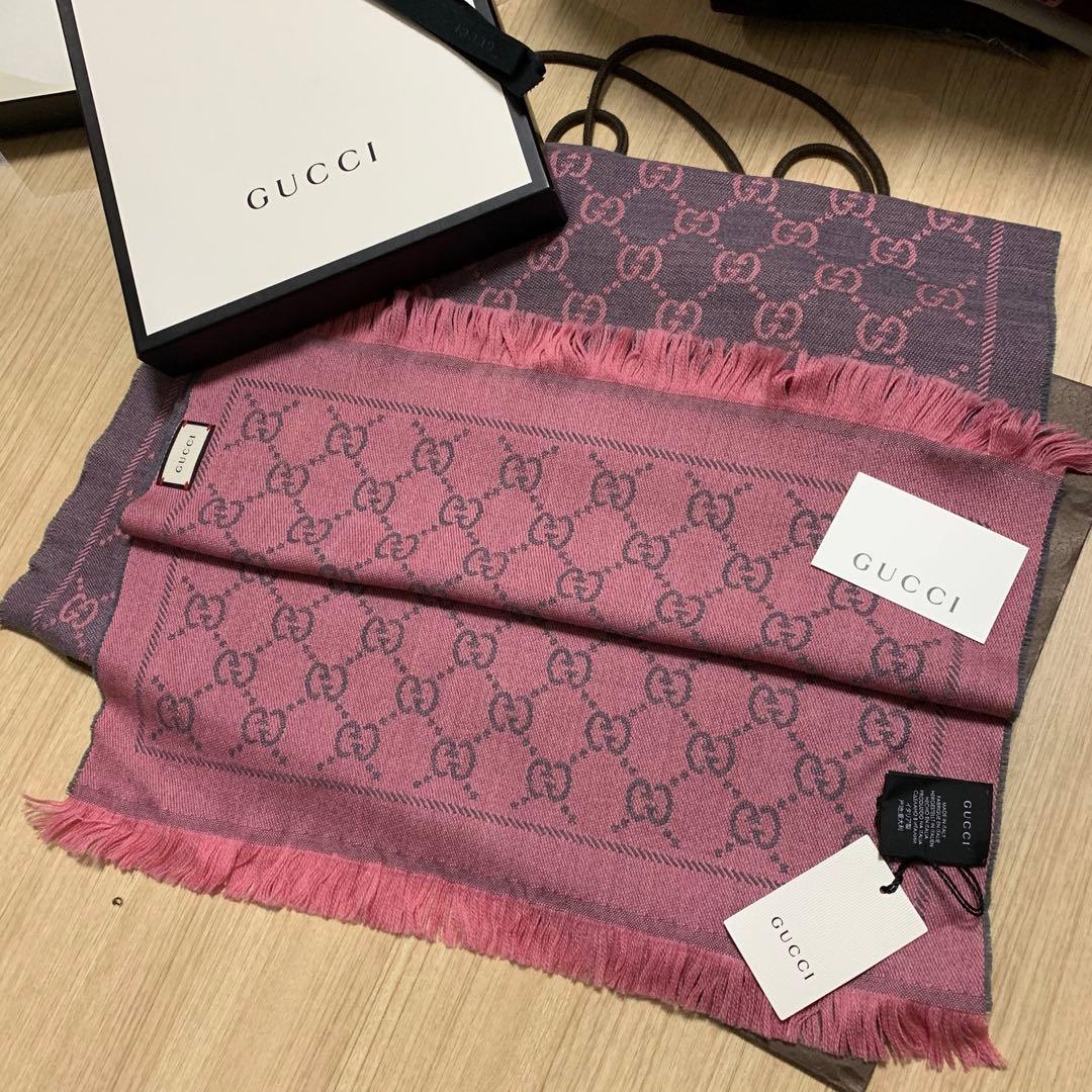 大判新品✨GUCCIマフラー❗️箱紙袋セット❗️グッチマフラー　レディース