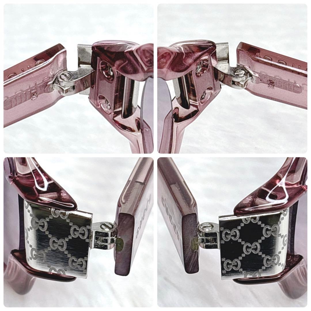 小物 GUCCI Sunglasses Pink Clear Frame GGLogo