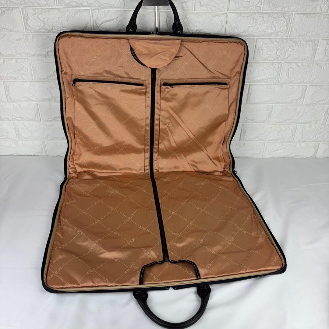 ✨美品✨ PORTER 牛革 レザー ガーメントバッグ ブラック
