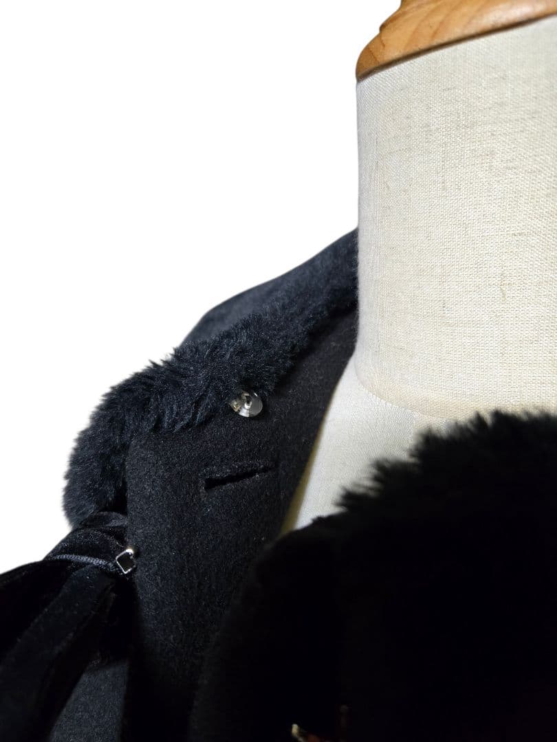 LIEF ファーカラー2wayコート ブラック ゴス ゴシック 黒ロリータ