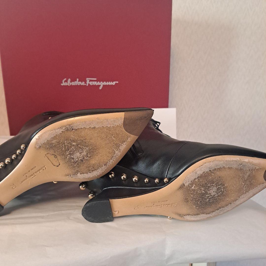 最終価格❕Ferragamo　ブーツ　7D　ブラックショートブーツ