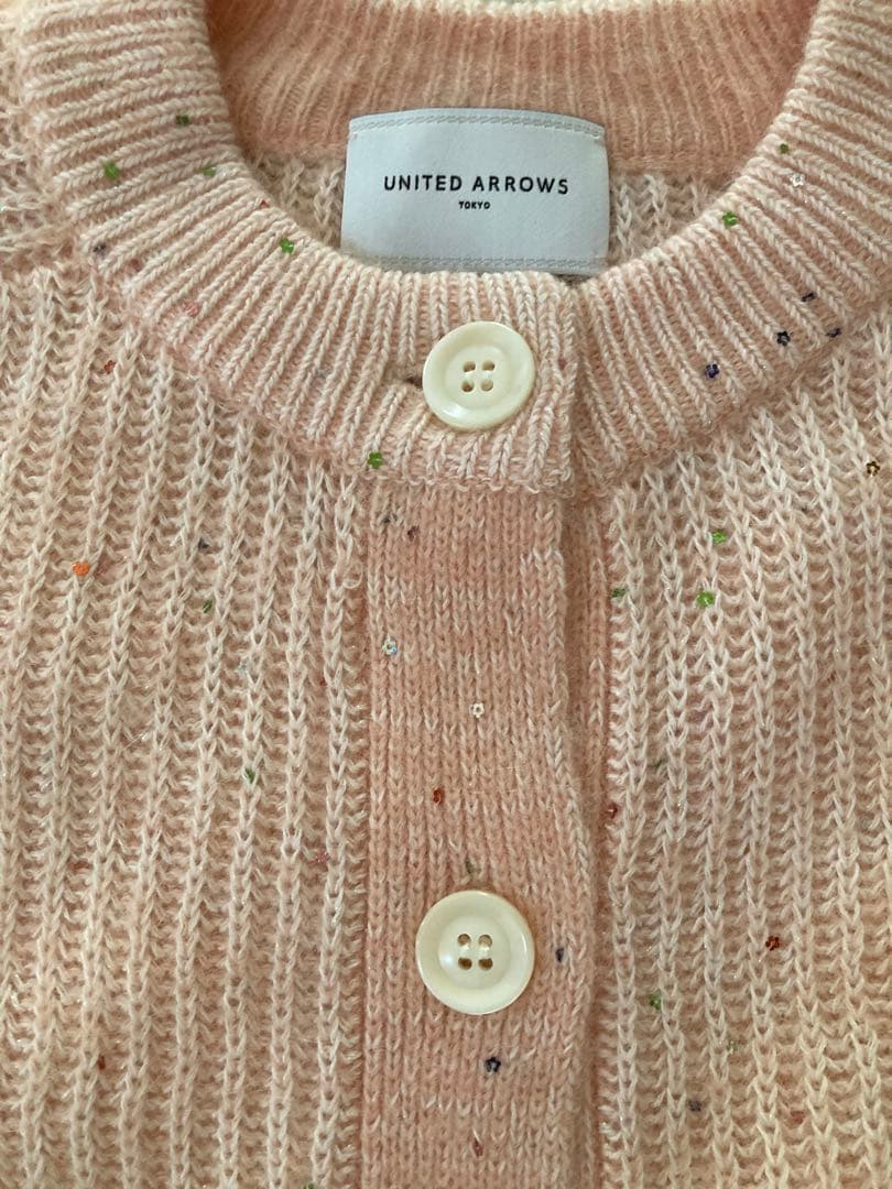 UNITED ARROWS フラワー スパンコール カーディガン
