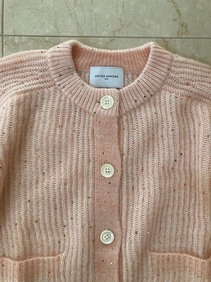 UNITED ARROWS フラワー スパンコール カーディガン