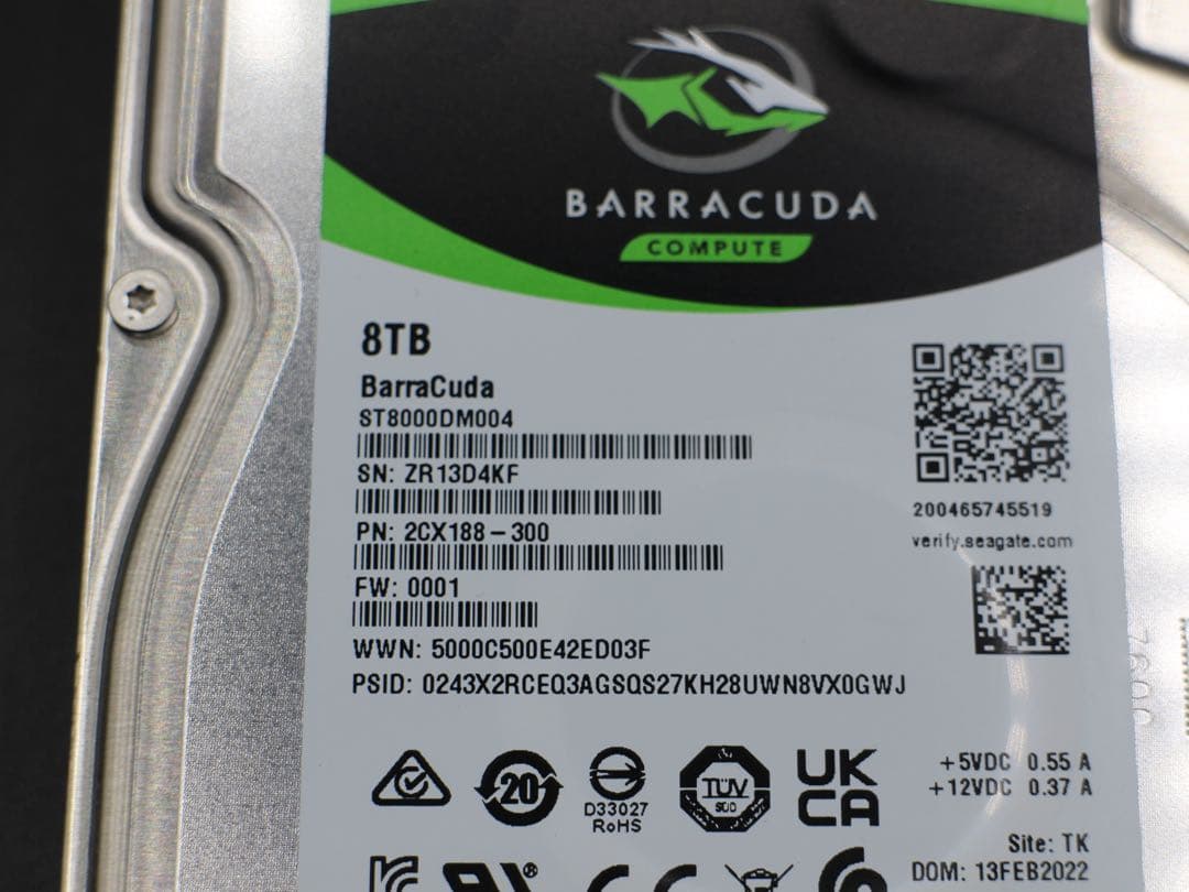 SEAGATE HDD 8TB ST8000DM004 ハードディスク 16