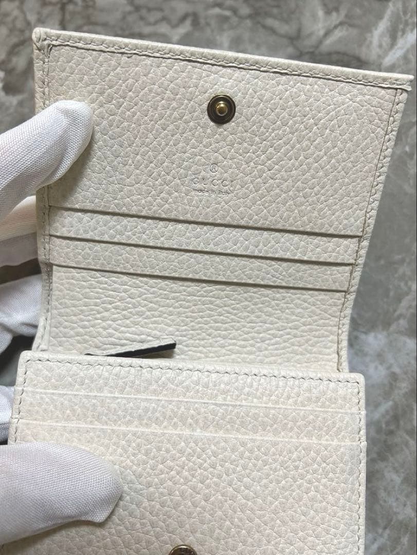 GUCCI Garden 店舗限定品レザー 二つ折り財布 コウモリ【日本未入荷】